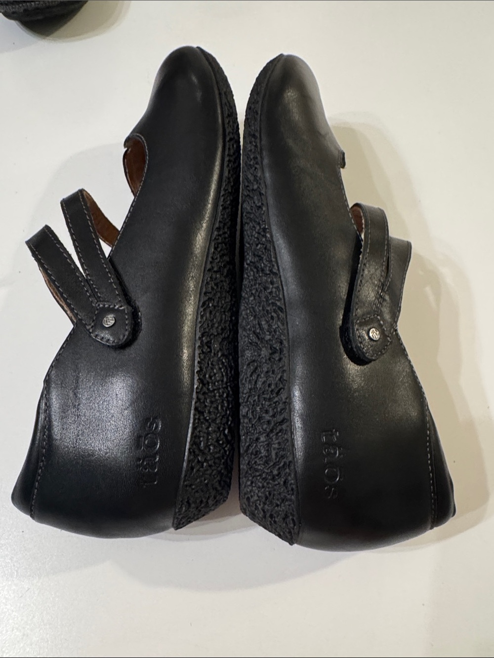 Taos Banter Mary Jane Black Leather Flats Size 10 - Picture 3 of 7